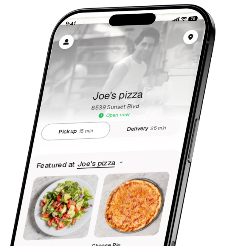 Joe's pizza app preview