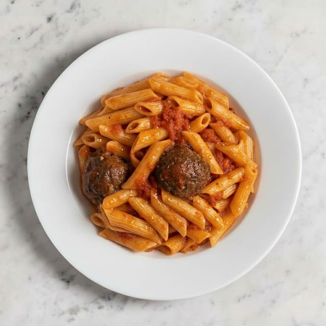 Penne with Meatballs.