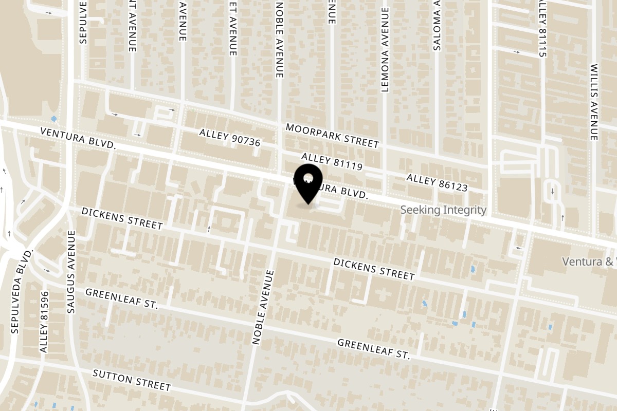 Map showing the location of Joe's pizza Sherman Oaks on 15030 Ventura Blvd c22 in Sherman Oaks